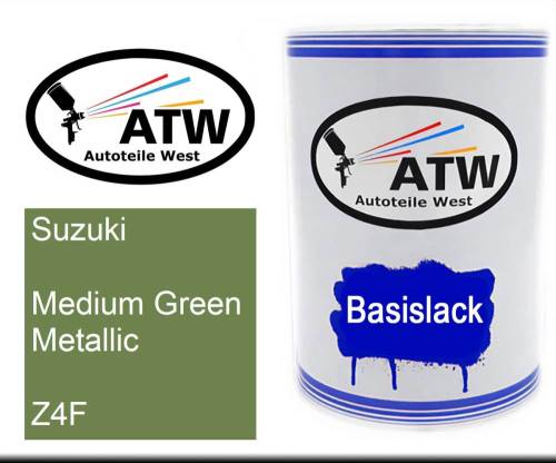 Suzuki, Medium Green Metallic, Z4F: 500ml Lackdose, von ATW Autoteile West.